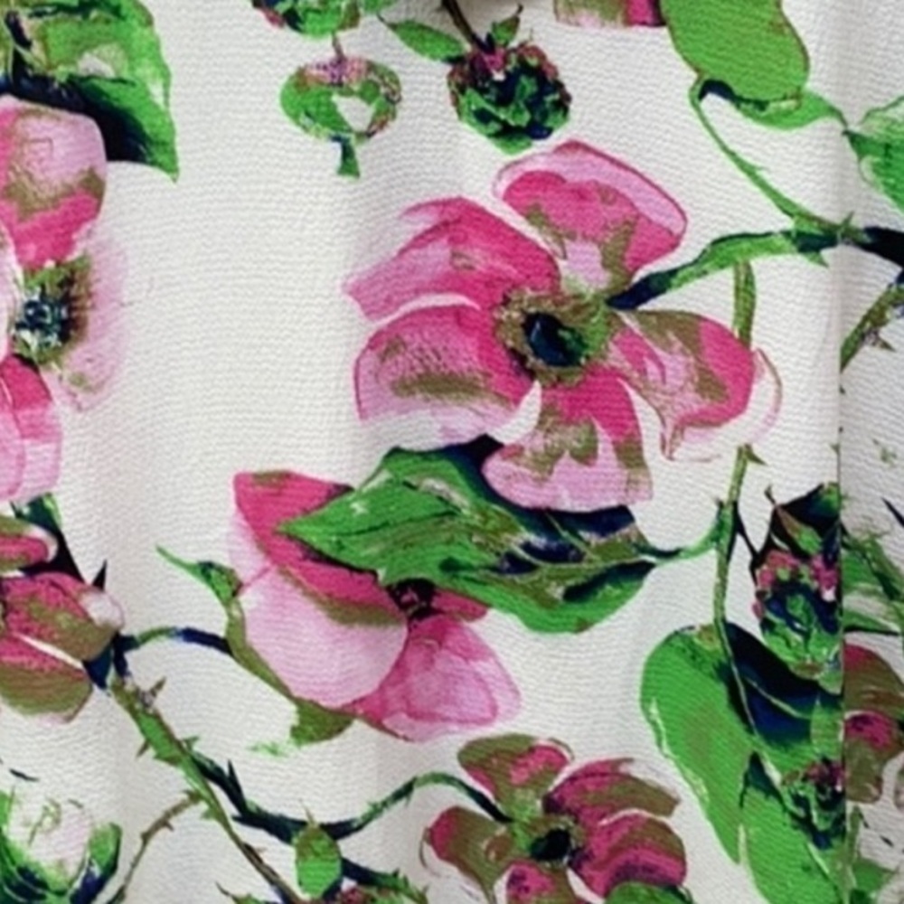 Peppermint Floral Sleeveless Dress - Pink and Green - Picture 2 of 4